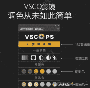 VSCO电脑版137款滤镜-VSCO调色扩展面板-(MacOSX系统)