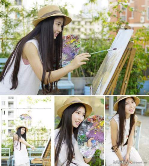 摄影RAW原图下载-外拍画画美女RAW原片66P