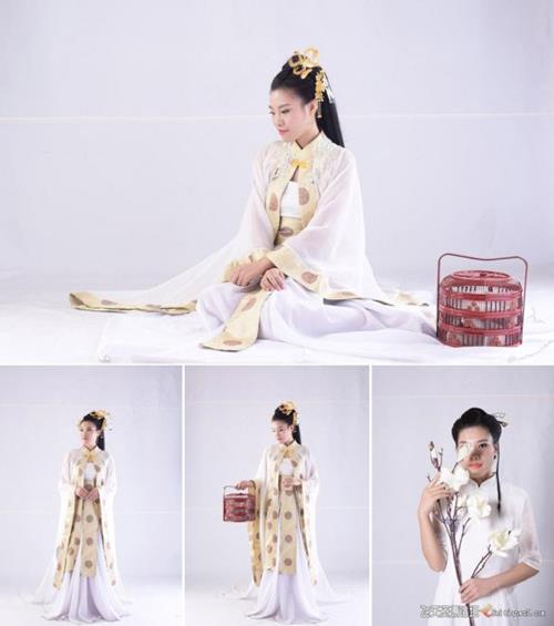 摄影RAW原图下载-14张纯色背景棚拍古装美女人像RAW原片下载-NEF格式