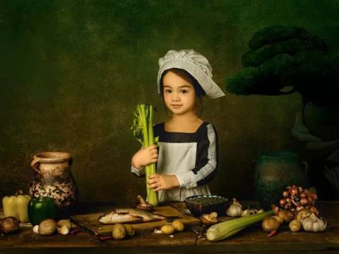 油画风格儿童摄影灯光与后期教程