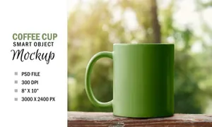 水杯咖啡杯陶瓷杯马克杯户外场景品牌形象展示效果图VI智能贴图PS样机