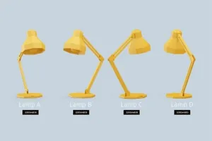 高品质的时尚高端个性的纸模型台灯VI样机展示模型