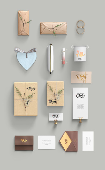 牛皮纸便签信封贴图样机[14]-Wedding