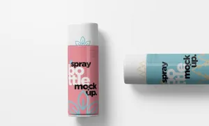 金属罐喷雾瓶杀虫剂喷漆嗯发胶喷剂展示效果图VI智能贴图PS样机素材