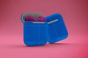 苹果蓝牙耳机包装设计展示样机