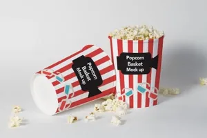 简约大气的时尚电影院爆米花桶