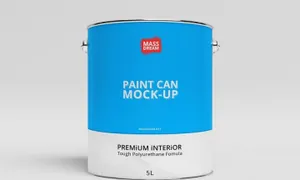 手提式马口铁金属罐油漆桶颜料桶包装品牌形象展示效果图VI智能贴图