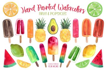 新鲜的手绘字体 Fresh Picked Watercolor  Font Kit