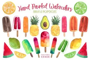 新鲜的手绘字体 Fresh Picked Watercolor  Font Kit