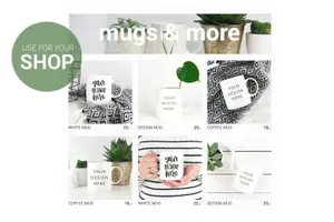 马克杯样机 Mug mockup , white coffee lifestyle