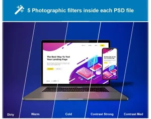 MacBook Pro amp;amp; iPhone X 的抽象场景样机组合