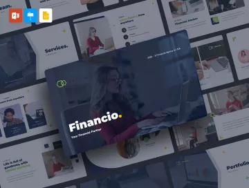 金融顾问银行业务金融APP演讲ppt模板 Financio - Finance Keynote Presentation