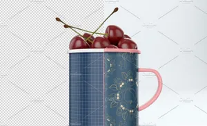 马克杯搪瓷杯水杯外壳品牌形象展示效果图VI智能贴图PS样机素材