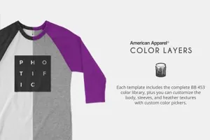 美式溜肩长袖体恤样机 American Apparel BB453 Mockups