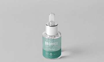 透明玻璃瓶眼药水滴液瓶液体药品瓶子纸盒包装盒展示效果图VI智能贴图