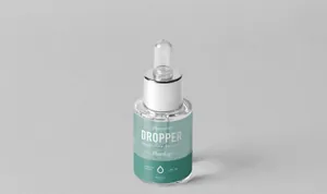 透明玻璃瓶眼药水滴液瓶液体药品瓶子纸盒包装盒展示效果图VI智能贴图