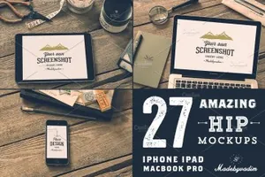 忧郁效果的苹果设备 27 Hip Apple devices Mockups