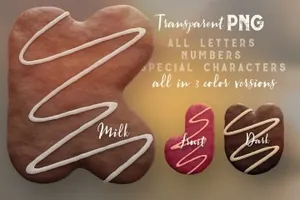 巧克力蛋糕的字母和数字3D字体下载 Chocolate Cake