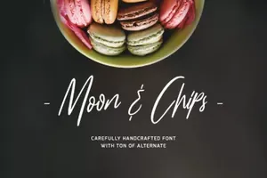 一款适合菜单美食的英文字体Moon  Chip Free Hand-drawn