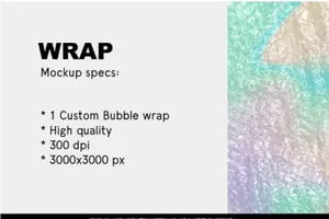 美国街头风格气泡纸塑料袋样机psd海报Bubble wrap