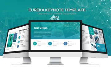 时尚几何图形元素的设计模板_Eureka_Keynote_Template