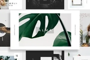 高端的企业或个人使用的独特展示ALMA Keynote Template