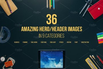 多个巨无霸主题图广告banner样机  HeroHeader images