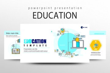 包含大量教育图标的幻灯片Education Icon PPT Template