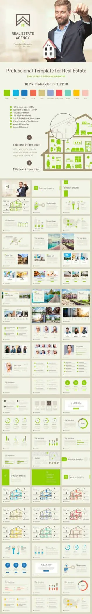 专业房地产交房提案数据展示Estate_PowerPoint_Template