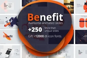 高品质暗色系PPT模版Benefit_Powerpoint_Template