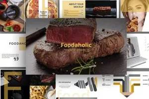 一款美食主题PPT打包 Foodaholic_Creative_Keynote_Template