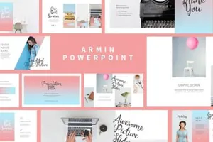 浪漫的冰淇淋色系PPT模版Armin_Lookbook_Presentation