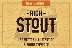 可爱的英文设计字体 STOUT New Version