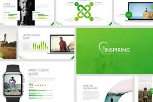 清新积极的绿色风格PPT打包 inspiring_powerpoint_template