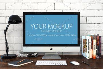 办公场景的 iMac 5K 版 体机洋酒 iMac mockup