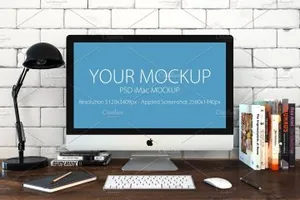 办公场景的 iMac 5K 版 体机洋酒 iMac mockup