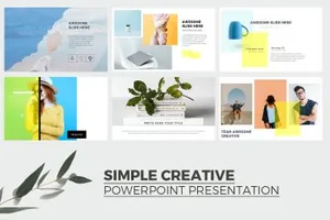 创意极简颜色丰富的ppt模板Simple Creative Powerpoint Template