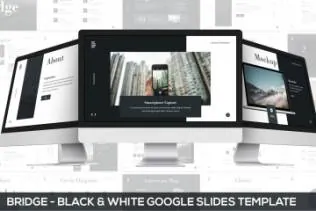 时尚简约高端商务商业质感的幻灯片bridge-black-white-google-slides