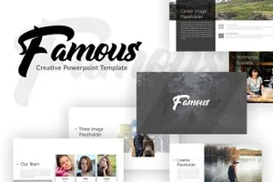 一款设计精美的PPT模版Famous - Creative Presentation