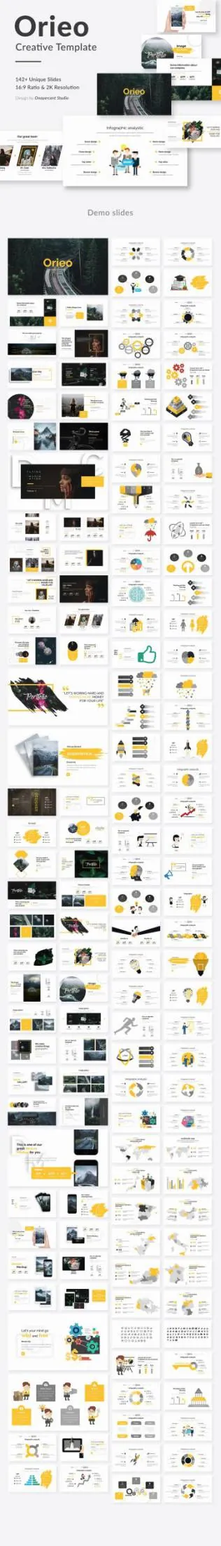 一款简洁创意PPT模版Orieo Creative Powerpoint Template