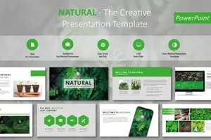 绿色自然创意现代风格ppt模板Natural Creative PowerPoint Template