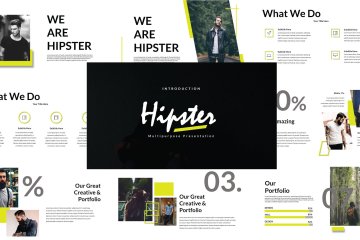 设计精美时髦 的ppt演示模板Hipster Keynote
