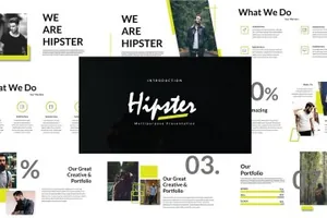 设计精美时髦 的ppt演示模板Hipster Keynote