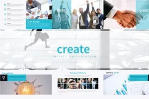 高端时尚的商务商业幻灯片 Create_Presentation_Template