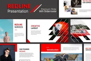 时尚简约高端商务提案幻灯片 Redline Powerpoint Template