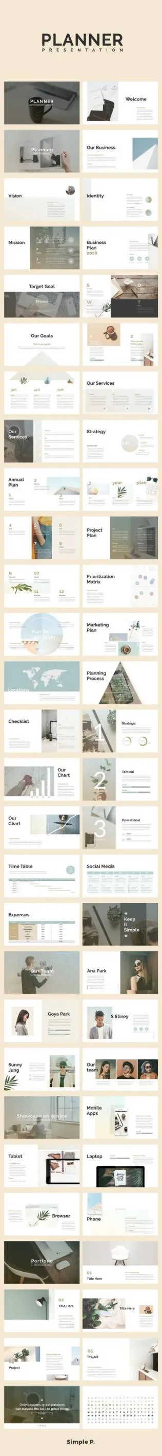 高端优雅的时尚幻灯片Planner_PowerPoint_Template
