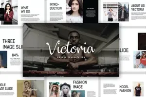 超现代杂志风PPT模版Victoria Powerpoint Template