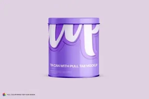 优雅高品质的圆形金属盒子样机展示模型small-round-tin-box-mockup