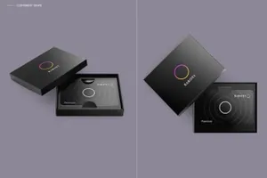 带有礼盒包装的礼品卡购物卡gift-card-in-a-box-mockup