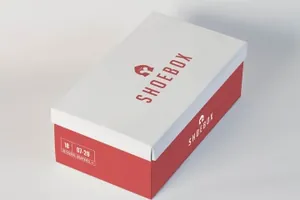 高品质的鞋盒包装设计VI样机展示模型shoe-box-mock